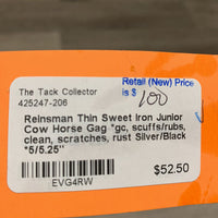 Thin Sweet Iron Junior Cow Horse Gag *gc, scuffs/rubs, clean, scratches, rust