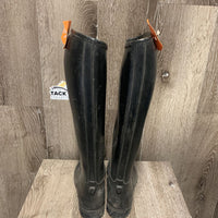 Pr Lined Tall Rubber Riding Boots *dirty, rubs, scratches, older, faded