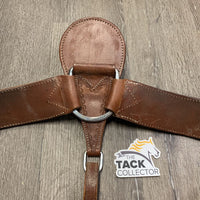 Wide Thick Breastcollar, Rivets, Cut out, connecting straps, snap *vgc, mnr dirt & stains, stiff, dry