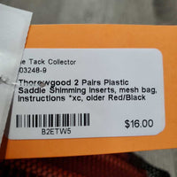 2 Pairs Plastic Saddle Shimming Inserts, mesh bag, instructions *xc, older