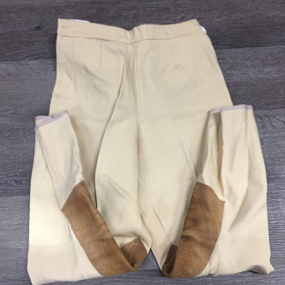 Vintage Side Zip Hvy Breeches, buttons *gc, older, stains, threads