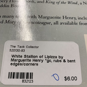 White Stallion of Lipizza by Marguerite Henry *gc, rubs & bent edges/corners