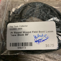 Pr Round Waxed Field Boot Laces *new