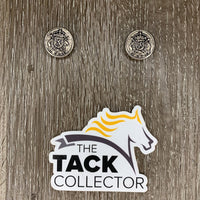 3 prs: 2 Decorative "Button" Tops & 4 small magnets Magnetic Western Horsemanship Show Number Holders *vgc