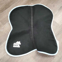 Memory Foam Half Pad Cover ONLY, 1x piping, embroidered *vgc, v. mnr hair, light binding rubs