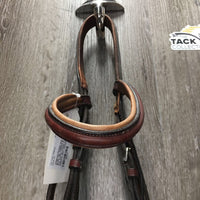 Padded Rsd Monocrown Bridle *NO CHEEKS & FLASH, gc, dry, scuffs, cracks, rubs, loose keepers, stiff, chewed & scraped edges
