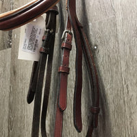 Padded Rsd Monocrown Bridle *NO CHEEKS & FLASH, gc, dry, scuffs, cracks, rubs, loose keepers, stiff, chewed & scraped edges
