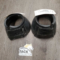 Pr Smooth Soft Rubber Bell Boots, velcro *gc, dirty, scratches, scuffs, faded, melted? edge, v.rubbed edges