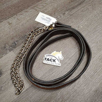 v.thick & wide Leather Lead Shank, 28" Nose Chain *gc, film, stiff, dry, dirt, deep scratches, rubs