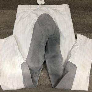 Full Seat Breeches *gc, stains, mnr threads, pulled seat seams, older, discolored seat