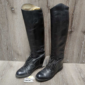 Pr Thick Leather Field Boots, Pull On, Pr Gold Boot Forms *gc, older, creases, rubs, mnr dirt, scratches & scuffs