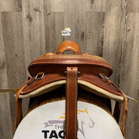 14" Talabarteria Trail Saddle - Made in Colombia - 2 stirrups, fenders & hobble straps, Leather Front & Back Cinch & Billets (4), Crupper *NOT RECOMMENDED for RIDING USE - DISPLAY ONLY