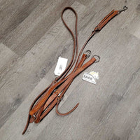 Thick Harness Leather Western Running Martingale, snap *like new, v,mnr stains
