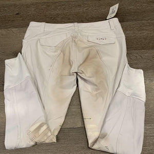 MENS Euroseat Breeches *fair, STUCK Zipper, v.stained, dingy, peeled knees, seam puckers