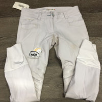 Euroseat Breeches *missing bling, pulled & unstitched seat seams, dingy, stains, v.stained legs, gc/fair
