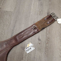 Padded Belly Girth, center strap, x2 els, Center Strap, 3x D Rings *gc, dirty/dusty, scratches, older, marker, thin elastic edges
