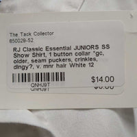 JUNIORS SS Show Shirt, 1 button collar *gc, older, seam puckers, crinkles, dingy?, v. mnr hair