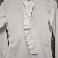 LS Show Shirt, 2 Button Collars *older, dingy, seam puckers, crinkles