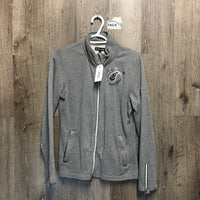 LS Sweatshirt Jacket, zipper *gc, v.pilly, older, stained cuffs