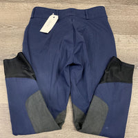 Euroseat Breeches *gc, faded, mnr undone stitching, seam puckers, rubs, pills, stains?, peeled snaps
