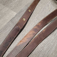 24" Brass Nose Chain & 90" Stiff Leather Lead Shank "Jump Alberta" *v.stiff, scrapes, dry, rubs, fair, older, marker
