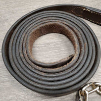 30" Nose Chain & Soft/thick 96" Leather Lead Shank *vgc, mnr rust, dents & scrapes
