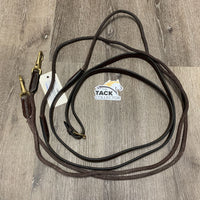 Leather Rope Draw Reins *gc, dirty, stains, faded, rubs, v.mnr frayed edge
