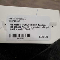 1 ONLY RIGHT Tendon Ice Boot *gc, dirty, marker, NO gel packs, older
