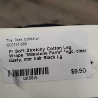 Pr Soft Stretchy Cotton Leg Wraps "Milestone Farm" *vgc, clean, dusty, mnr hair
