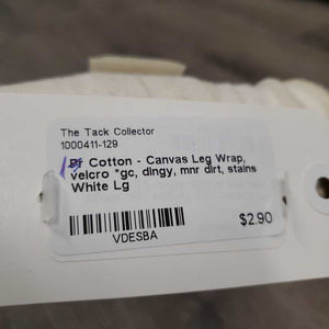 1 Cotton - Canvas Leg Wrap, velcro *gc, dingy, mnr dirt, stains