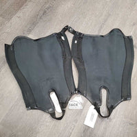 Pr Synthetic Leather Half Chaps, Back Zips *gc, mnr dirty, elastic: v.broken, stretched & pulled