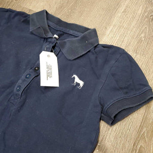 SS Polo Shirt, 1/4 Button up *faded, hairy, pilly/discolored edges