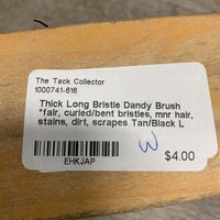 Thick Long Bristle Dandy Brush *fair, curled/bent bristles, mnr hair, stains, dirt, scrapes