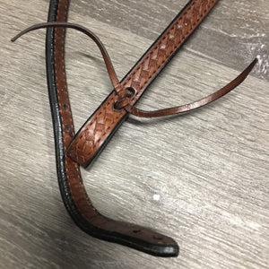 Tooled Leather Headstall Crown, 1 lace only *like new, mnr film, rust