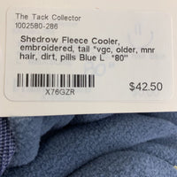 Fleece Cooler, embroidered, tail *vgc, older, mnr hair, dirt, pills