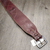 4.25" Wide Thick Leather Back Cinch, Roller Buckles, Leather Keepers *vgc, scuffs, stains, rubs, scratches, mnr dirt