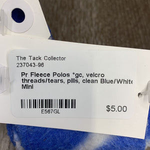 Pr Fleece Polos *gc, velcro threads/tears, pills, clean