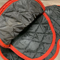 Padded Quilt Saddle Storage Carry Bag, Shoulder Strap *vgc, mnr stains, dirt inside & undone stitching