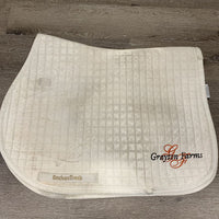 Quilted Jumper Pad, embroidered *gc, mnr dirt, hair, v. stained, rubbed, seam tear, cut tabs