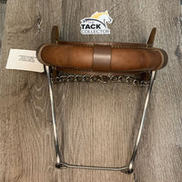 LS Padded Leather Wrapped Mechanical Hackamore, cheek protectors, chain *xc, mnr stains & scratches