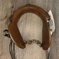 LS Padded Leather Wrapped Mechanical Hackamore, cheek protectors, chain *xc, mnr stains & scratches