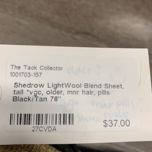 LightWool Blend Sheet, tail *vgc, older, mnr hair, pills