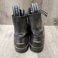 Pr Paddock Boots, laces *gc, dirt, creases, broken toe sole, holey inside, frayed elastics, older