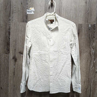 LS Show Shirt, 2 collars *fair, bubbled, wrinkled, older, pit stains, frayed edges
