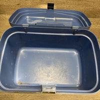 Plastic Grooming Box & Lid, Black Plastic tray *gc, stickers, dirty, stains, scratches/scrapes, faded spots