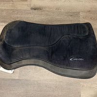 Suede Covered Non Slip Gel Western Pad *gc, dirty, stained, cracked underside, scratches, edge rubs
