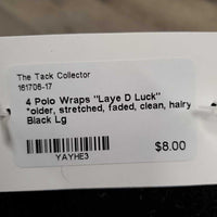 4 Polo Wraps "Laye D Luck" *older, stretched, faded, clean, hairy