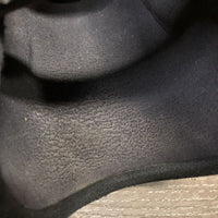 Pr Leather Hind Pinch Boots, velcro *gc, clean, stains, pilly, threads, frayed velcro, vrubbed inside & edges