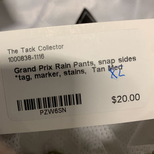 Rain Pants, snap sides *tag, marker, stains