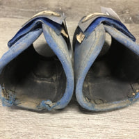 Pr No Turn Bell Boots, velcro *fair, v.dirty, mud, rubs, worn, torn & holey edges